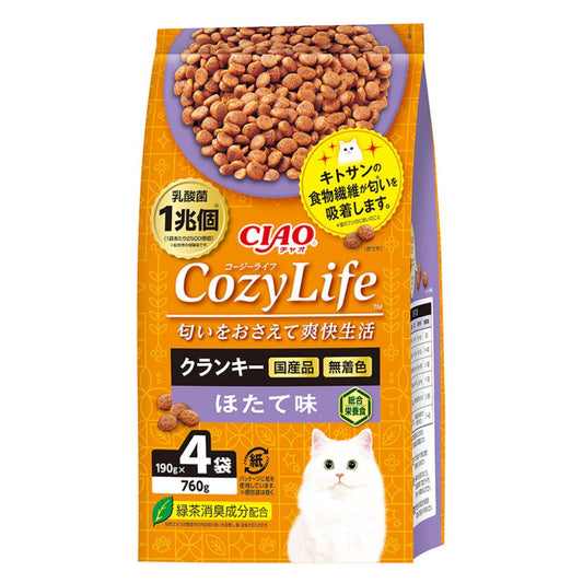 CIAO - (行貨) P-334 CIAO爽快生活乳酸菌+甲殼素貓糧系列 - 帶子味  P-334 MorPetPet