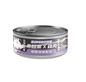 陪心寵糧 Nu4pet| 「貓」Super小黑輕脂罐 – 雞肉X黑醋栗80g｜MorPetPet